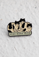 Tuxedo Cats Stay Home Club Enamel Pin