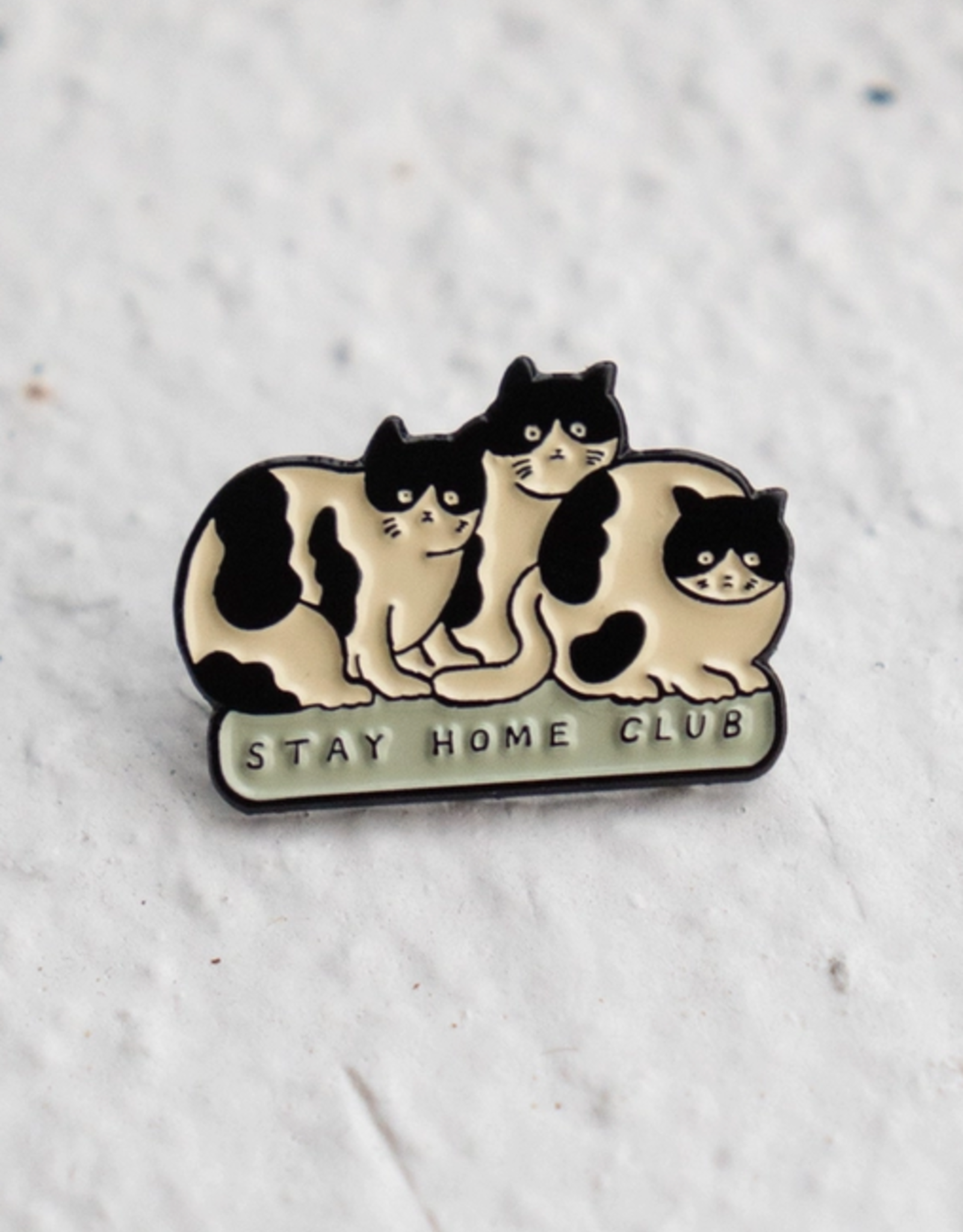 Tuxedo Cats Stay Home Club Enamel Pin