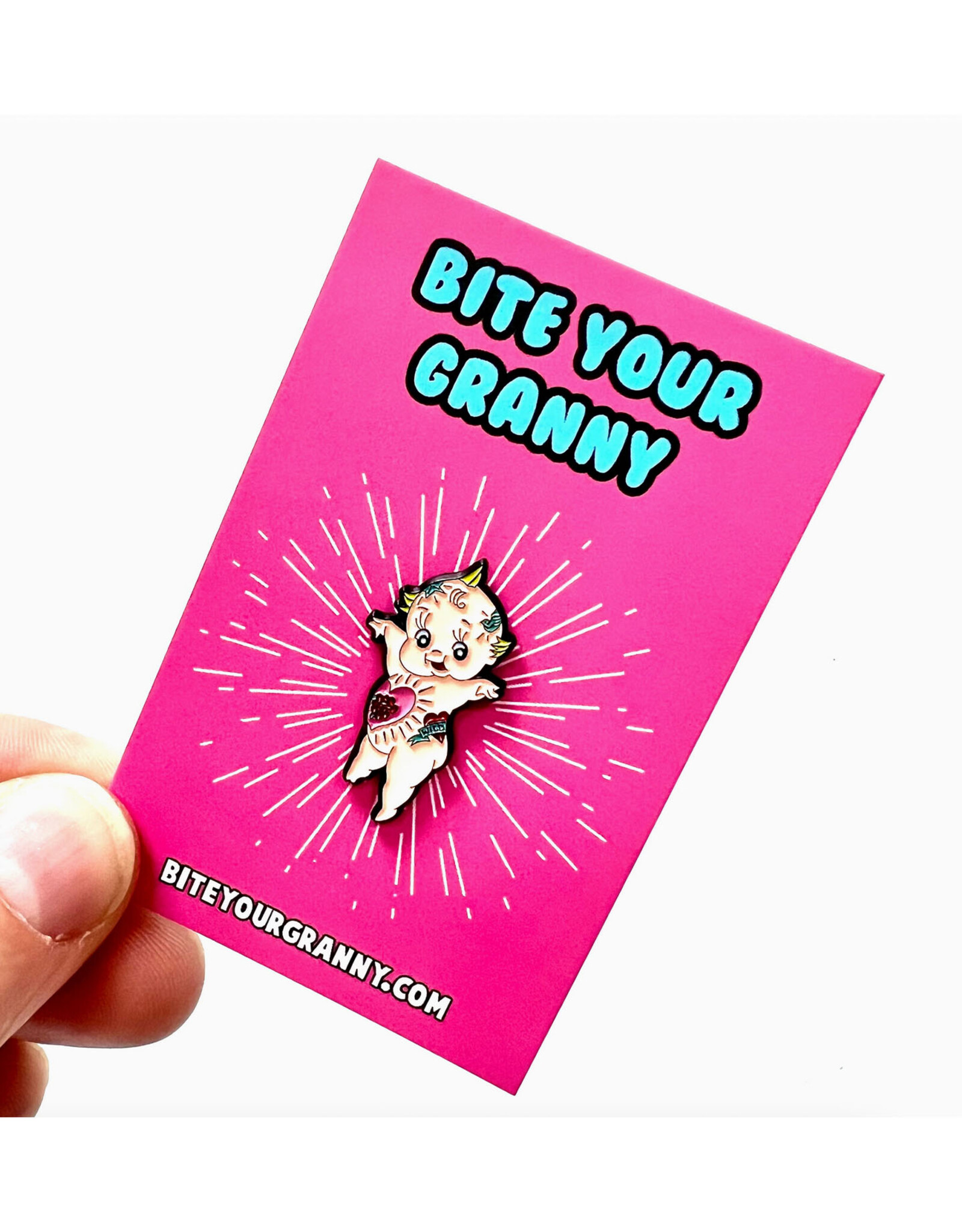 Tattooed Kewpie Doll Enamel Pin