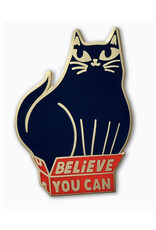 Believe You Can Black Cat Pin
