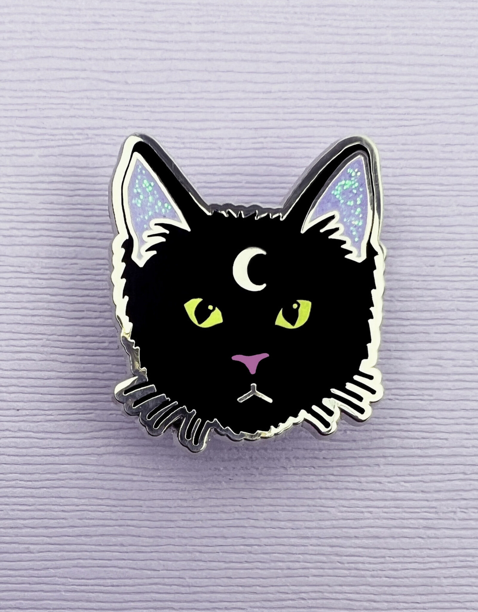 Black Moon Cat Enamel Pin