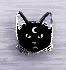 Black Moon Cat Enamel Pin