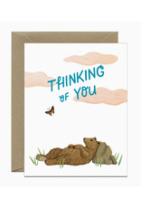 Thinking of You Bear and Butterfly Greeting Card