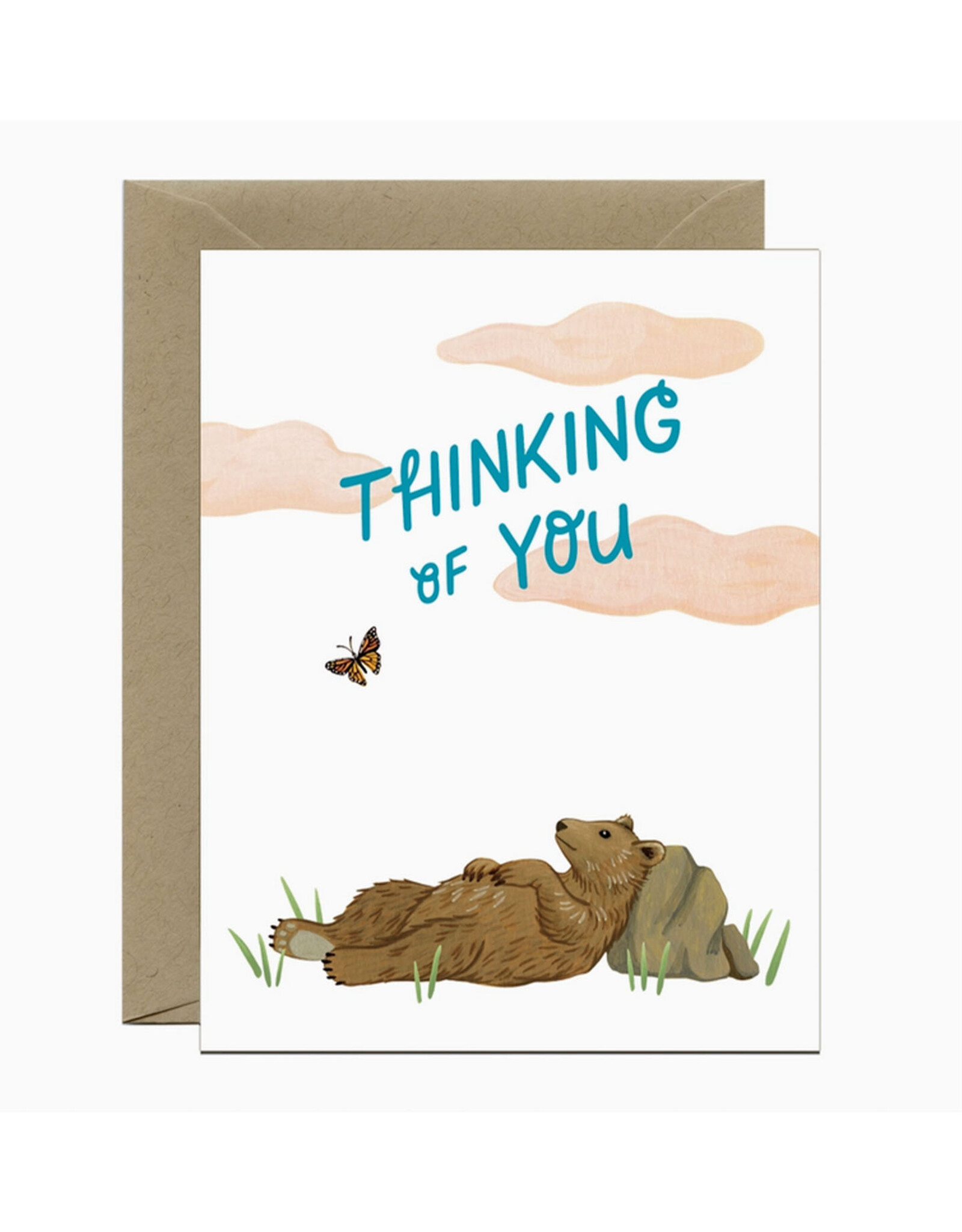 Thinking of You Bear and Butterfly Greeting Card