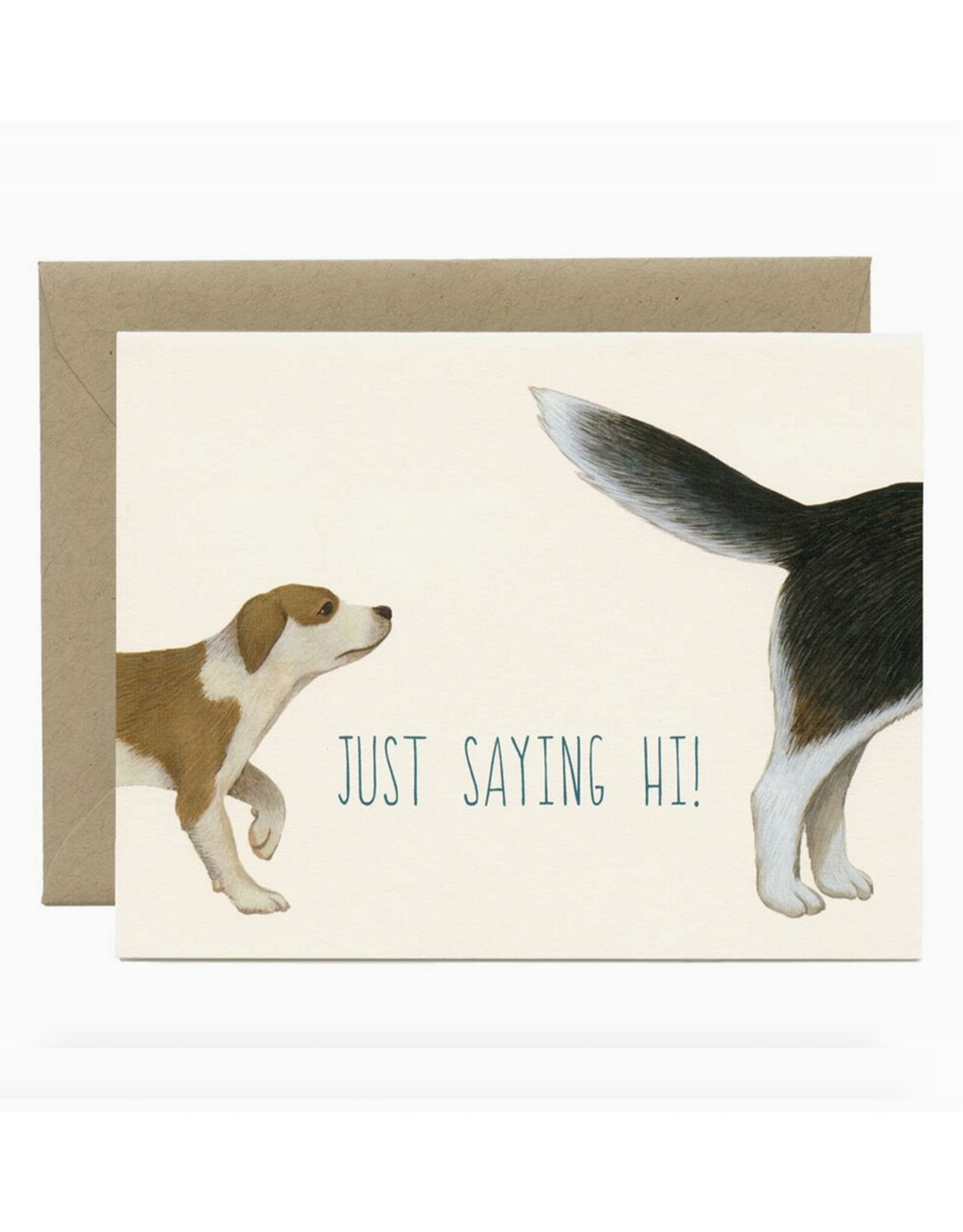Just Saying Hi Dog Butt Greeting Card