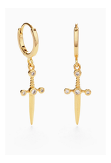 Dagger Huggie Hoop Earrings