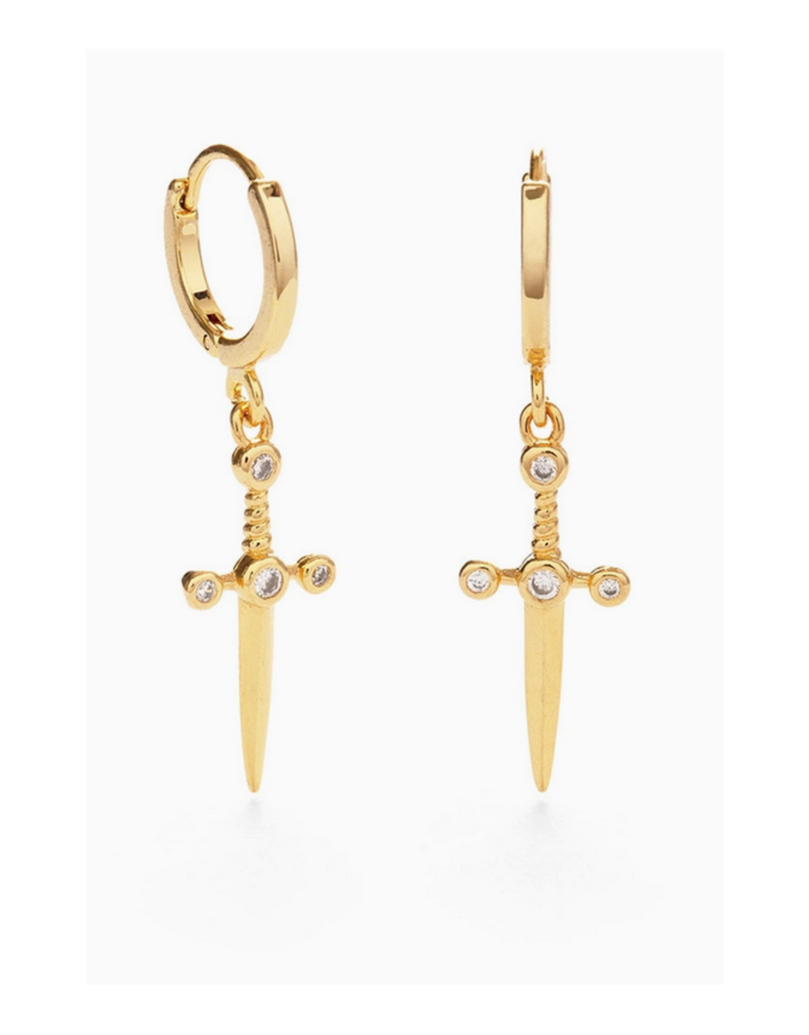 Dagger Huggie Hoop Earrings