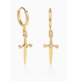 Dagger Huggie Hoop Earrings