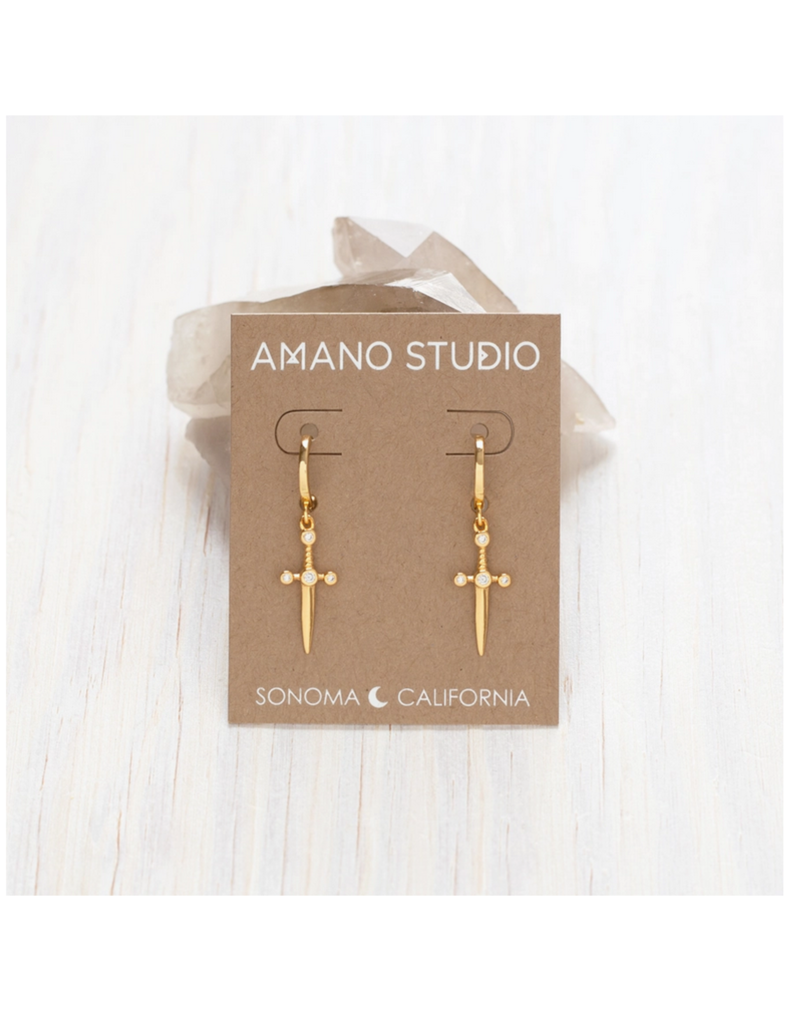 Dagger Huggie Hoop Earrings