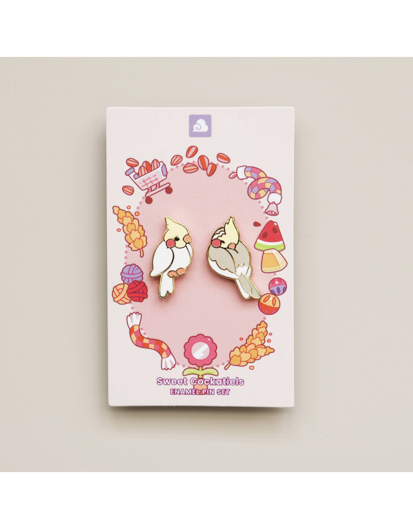 Sweet Cockatiels Enamel Pin Set