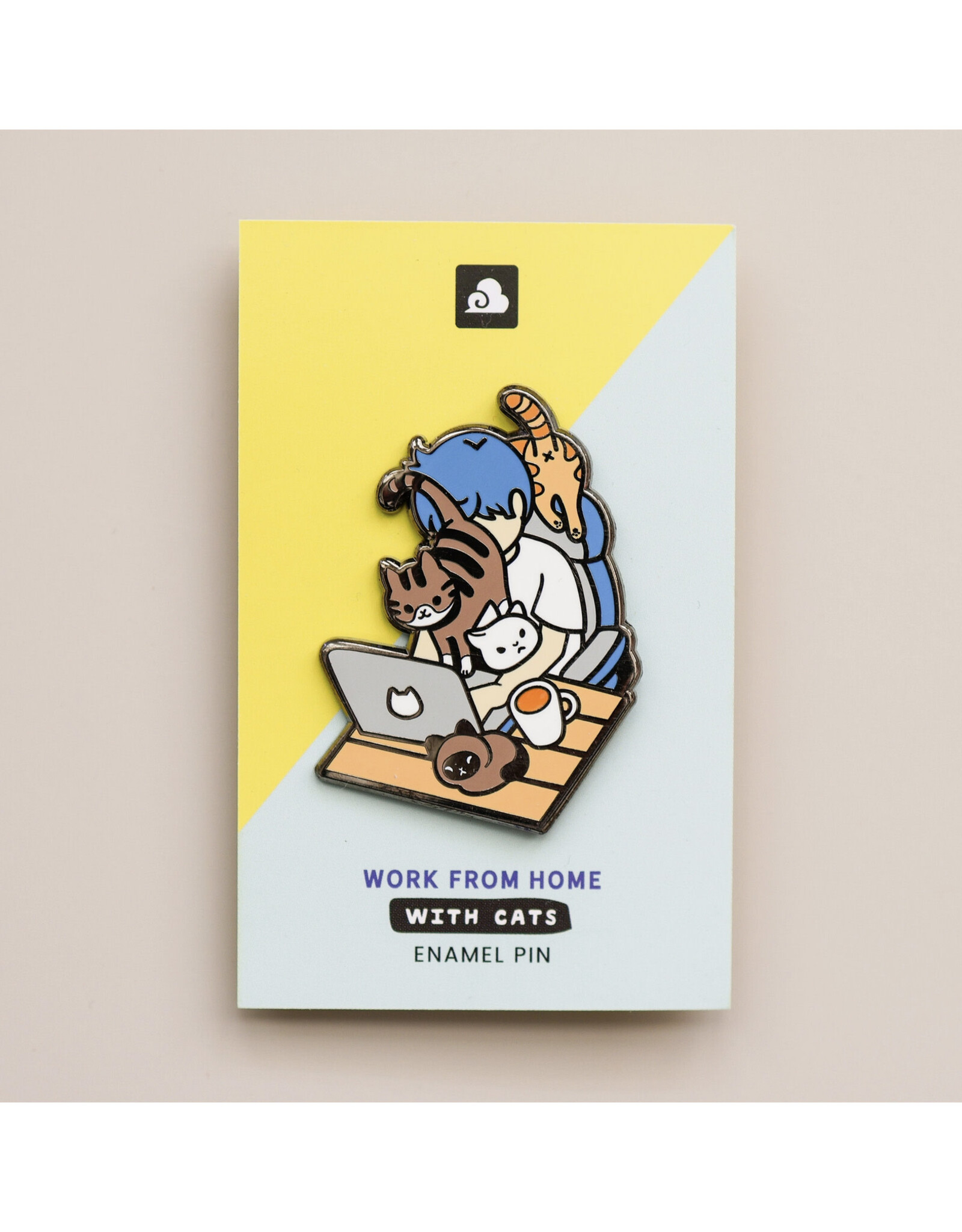 Work From Home Cats Enamel Pin