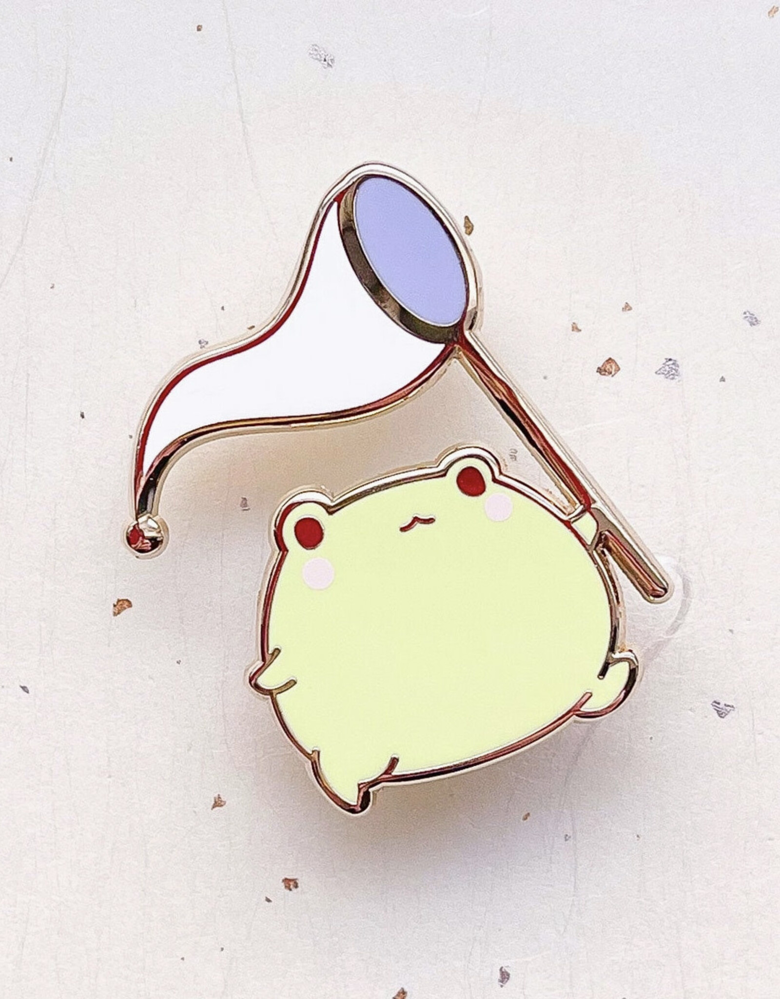 Gogo the Frog with Butterfly Net Enamel Pin