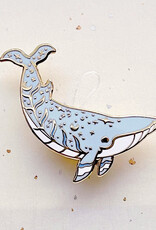 Moon Dedication Minke Whale Enamel Pin