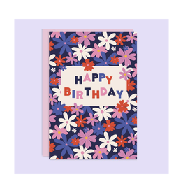 Happy Birthday Flower Power Greeting Card