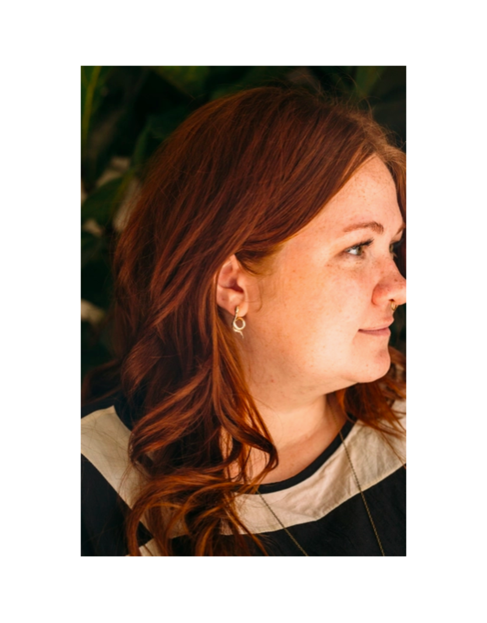 Gold Curled Snake Earrings