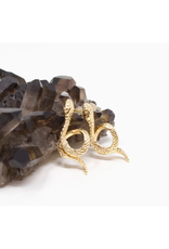 Gold Curled Snake Earrings