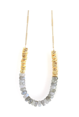 Tide Necklace - Labradorite Gemstone & Gold Beads