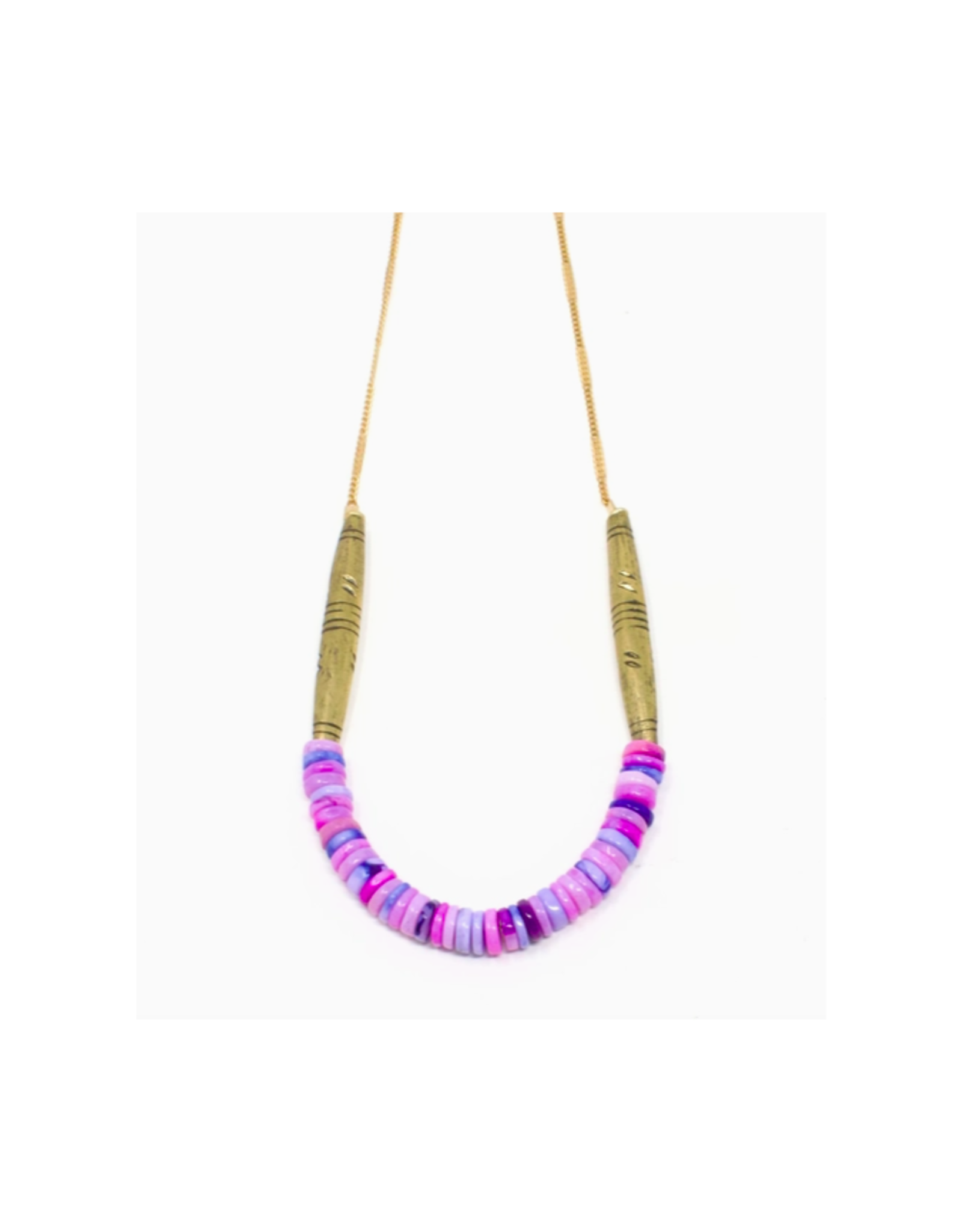 Tide Necklace - Opal African Brass
