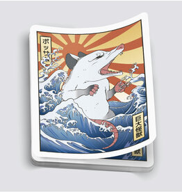 Opossum Japanese Wave Sticker