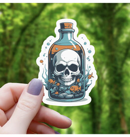 Skull in a Bottle Sticker