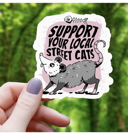 Support Your Local Street Cats Opossum Sticker
