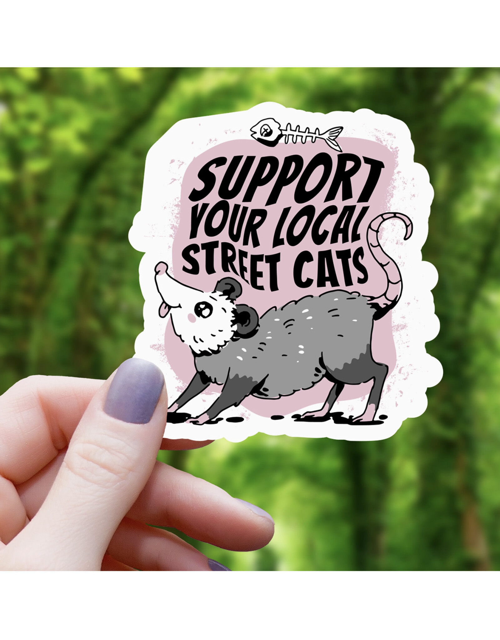 Support Your Local Street Cats Opossum Sticker