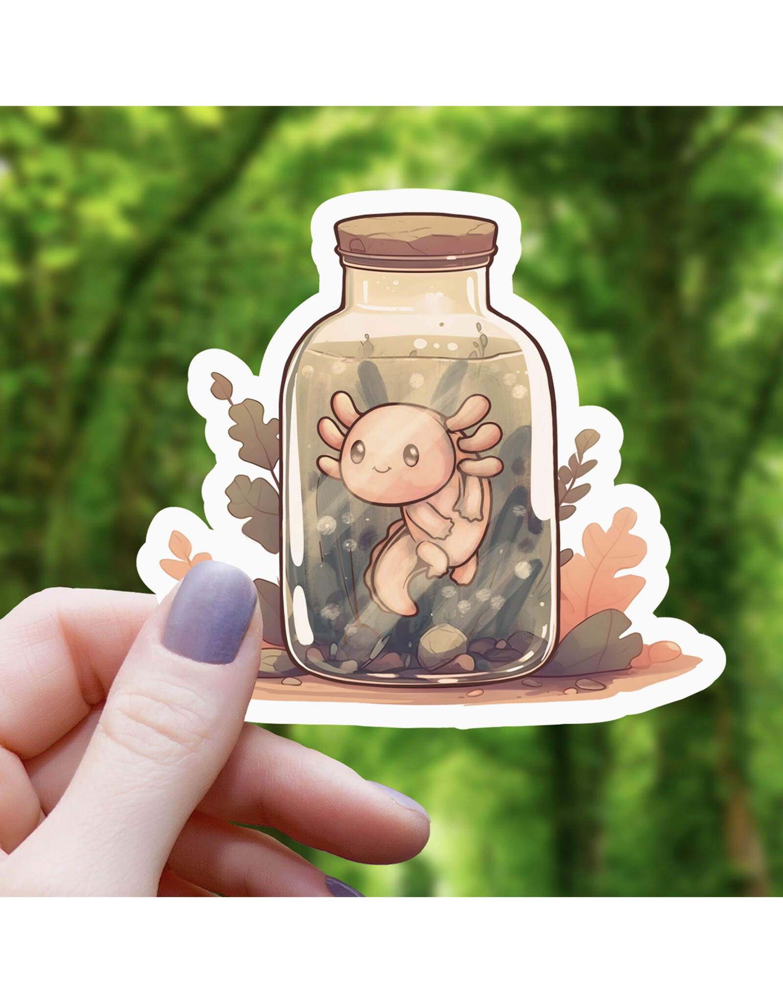 Axolotl in a Jar Sticker