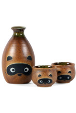 Tanuki Raccoon Sake Set of 2