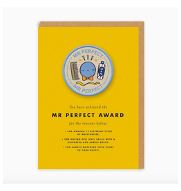 Mr. Perfect Greeting Card and Patch Set