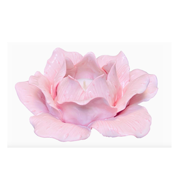Floral Ceramic Tea Light Holder - Pink