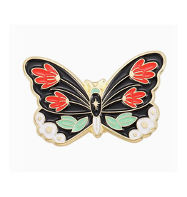 Floral Butterfly Enamel Pin