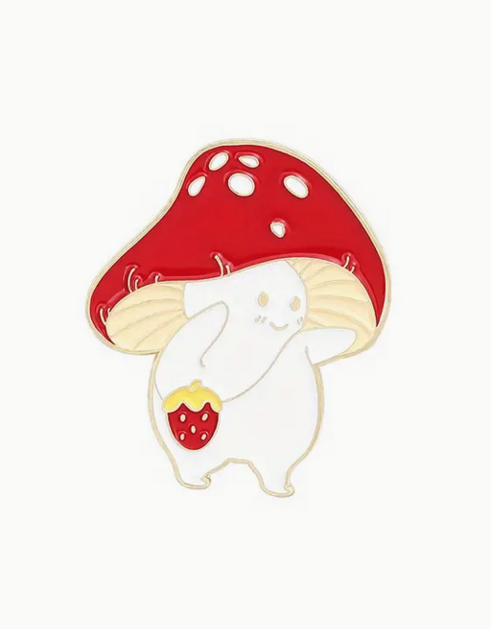Mushroom with Strawberry Enamel Pin