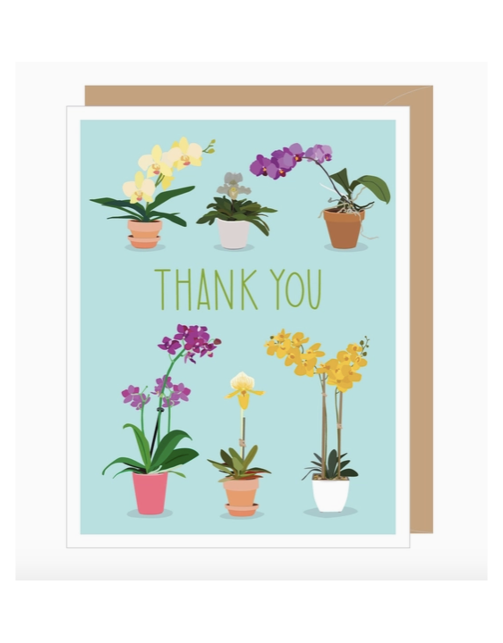Potted Orchids Thank You Card