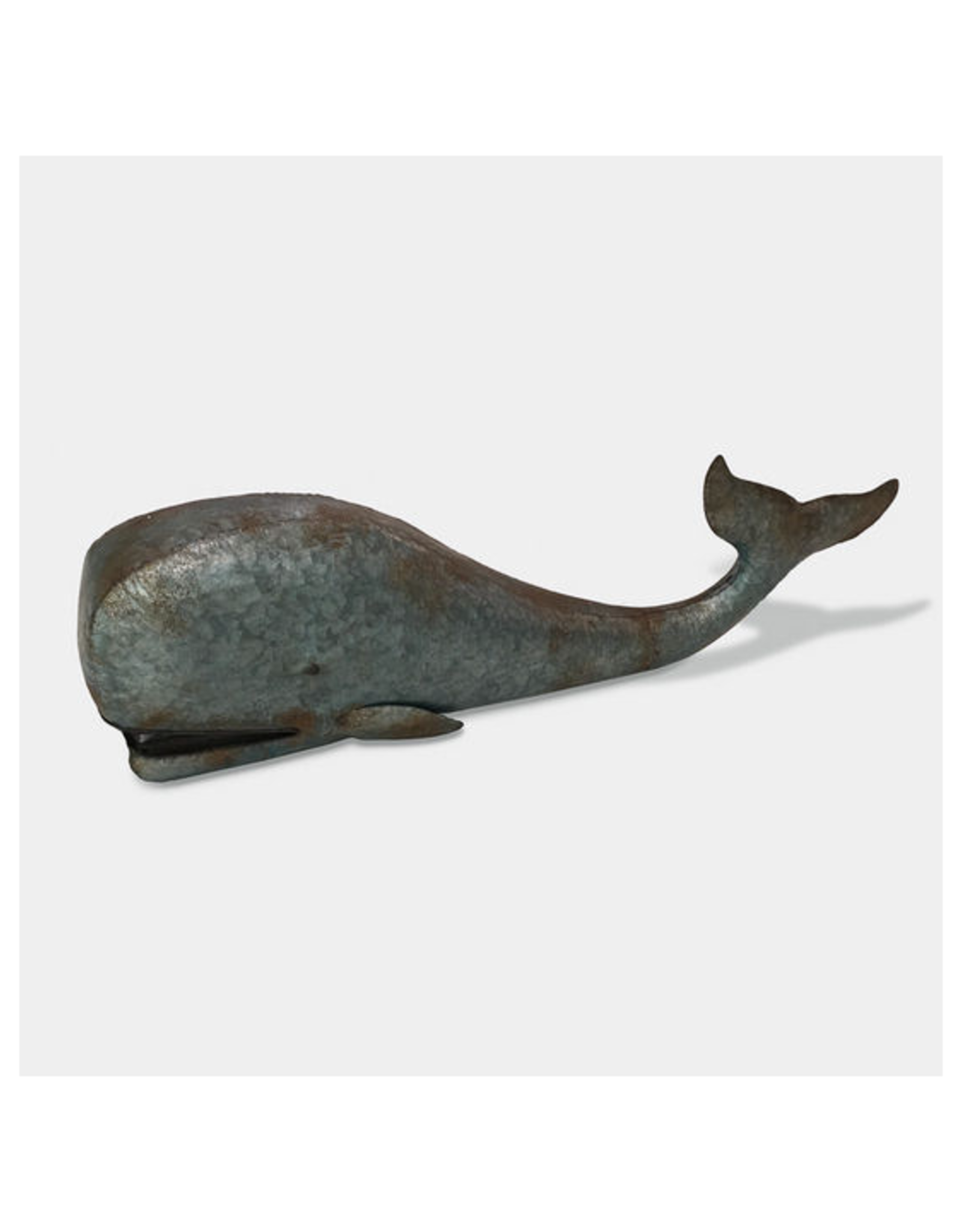 Large Patina Metal Whale - Curbside Pick Up Only!