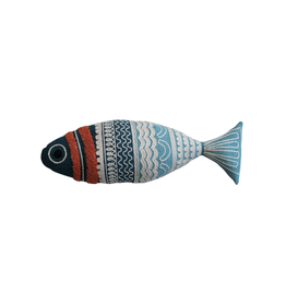 Embroidered Cotton Fish Pillow