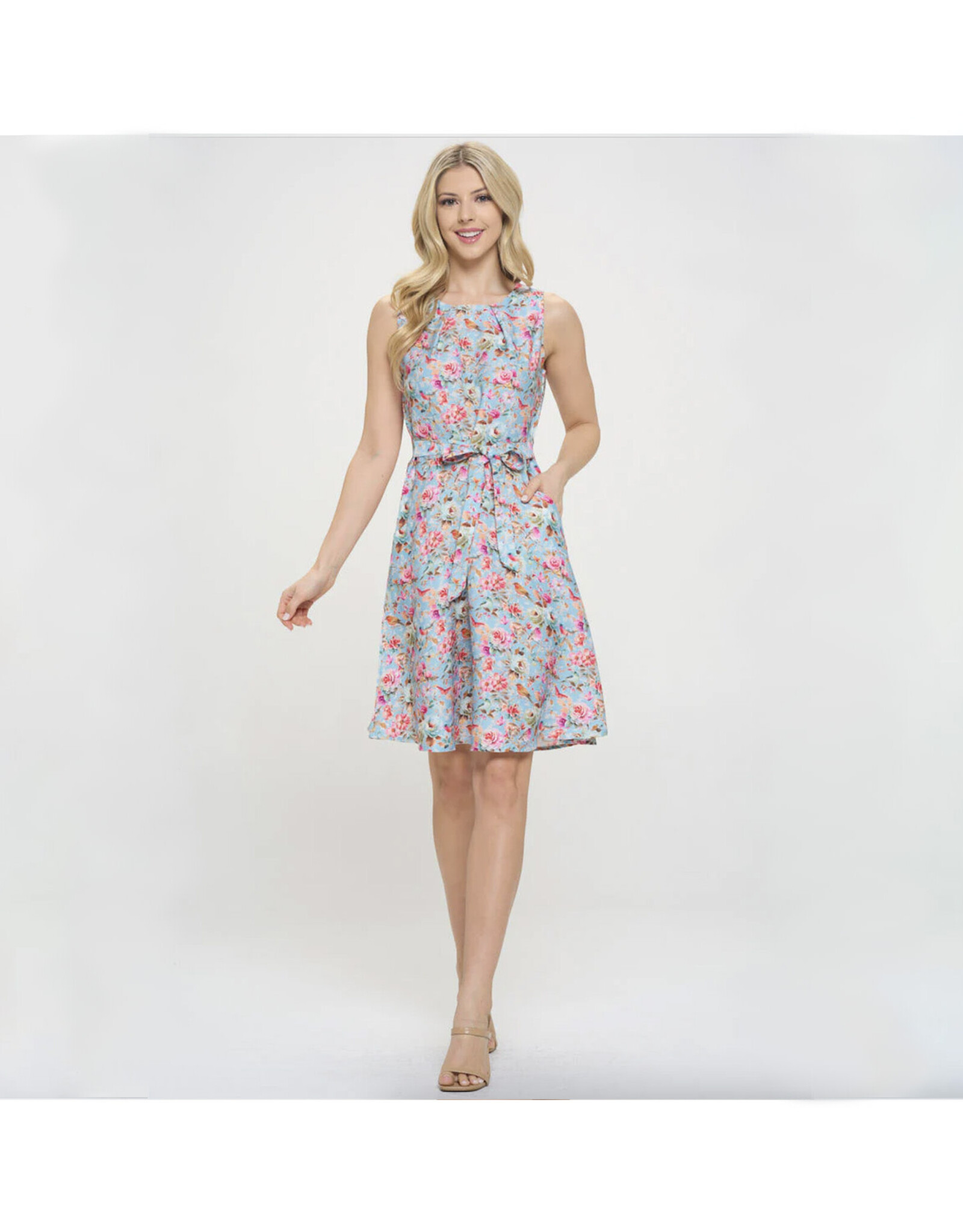 Spring Roses Print Dress