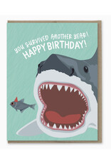 Survived Another Year Shark Birthday Card