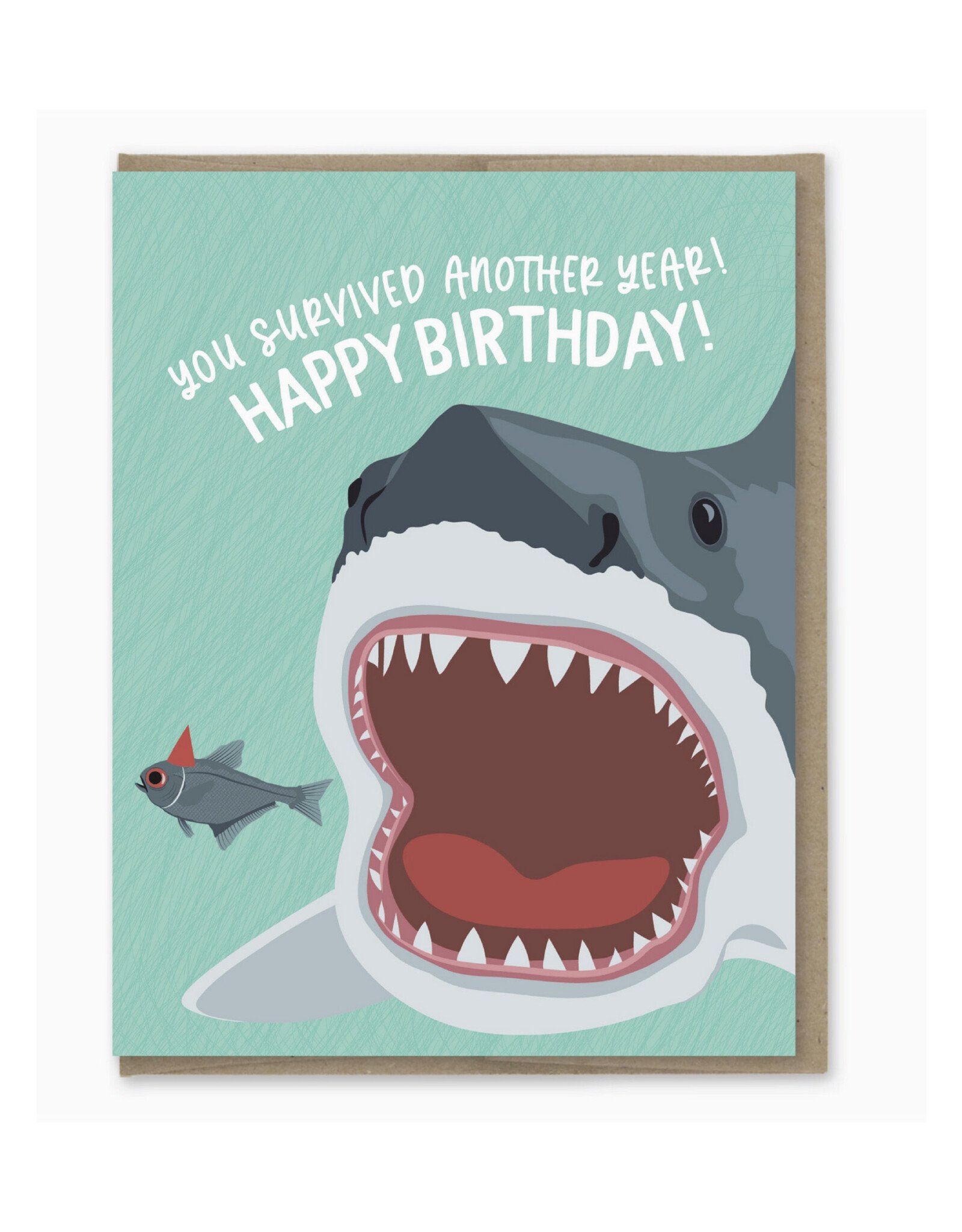 Survived Another Year Shark Birthday Card