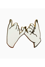 Pinky Promise Enamel Pin - White/Gold