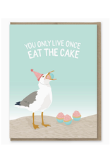 Eat The Cake Seagull Birthday Card