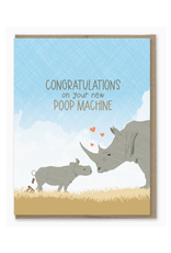 Poop Machine Rhino Baby Card