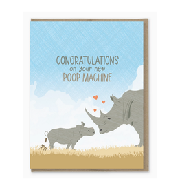 Poop Machine Rhino Baby Card