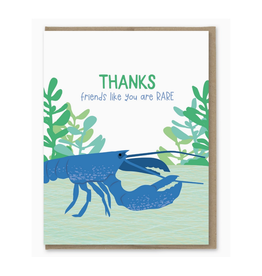Rare Friend Blue Lobster Thank You Card