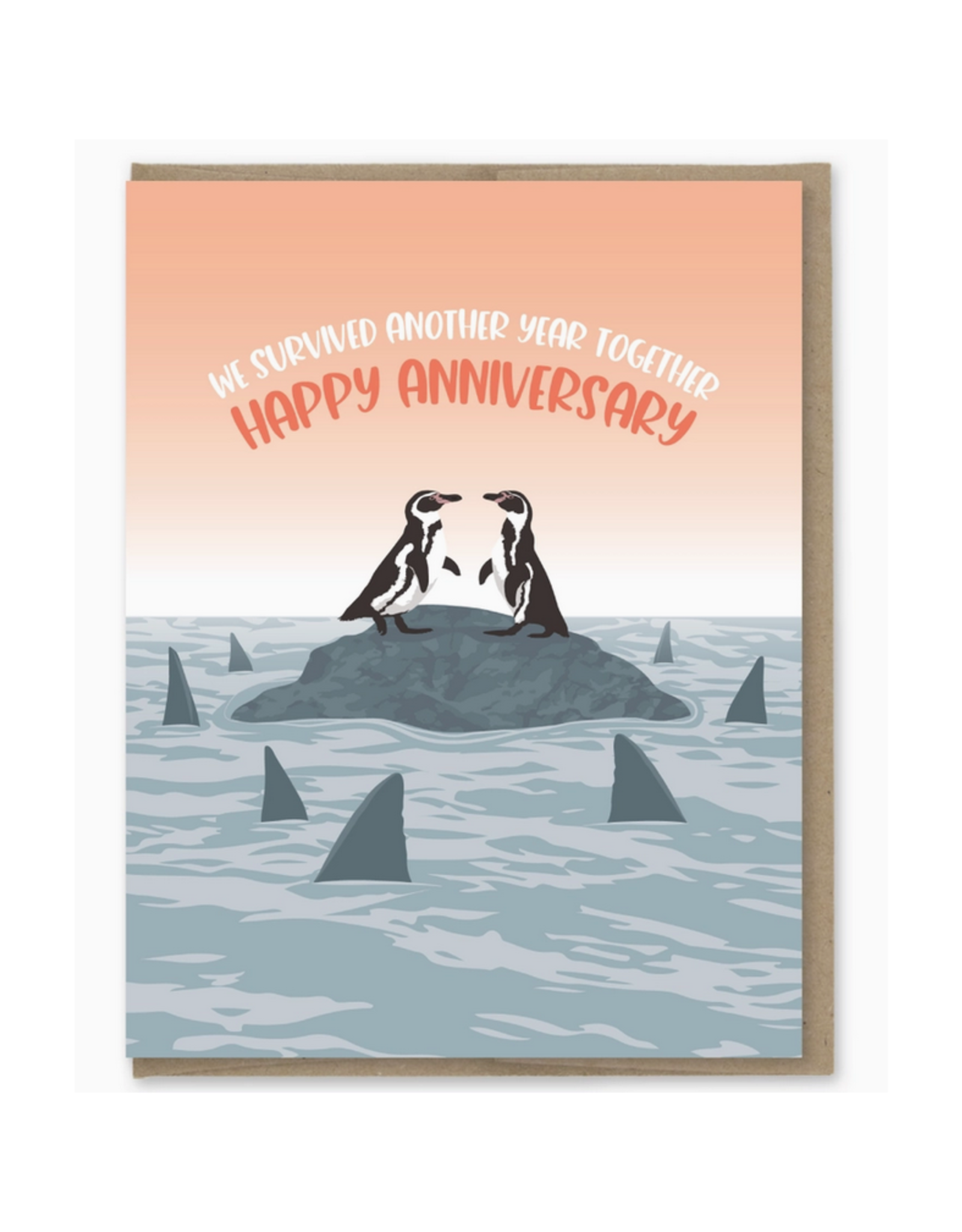 Survived Another Year Penguin Anniversary Card