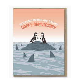 Survived Another Year Penguin Anniversary Card