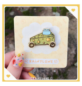 Cheese Car Frog Enamel Pin