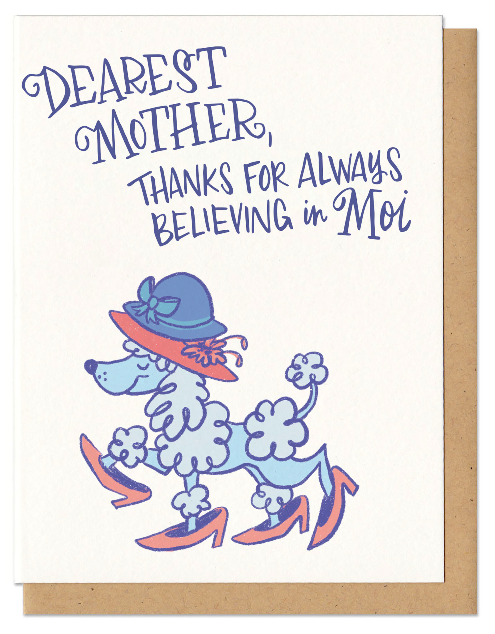 Dearest Mother Poodle Greeting Card