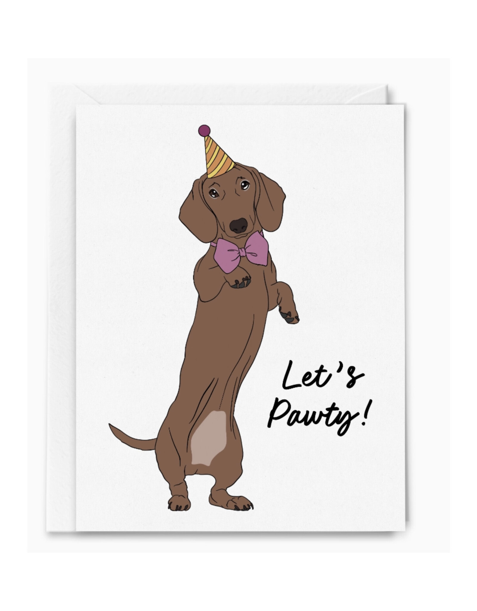 Let's Pawty Dachshund Greeting Card