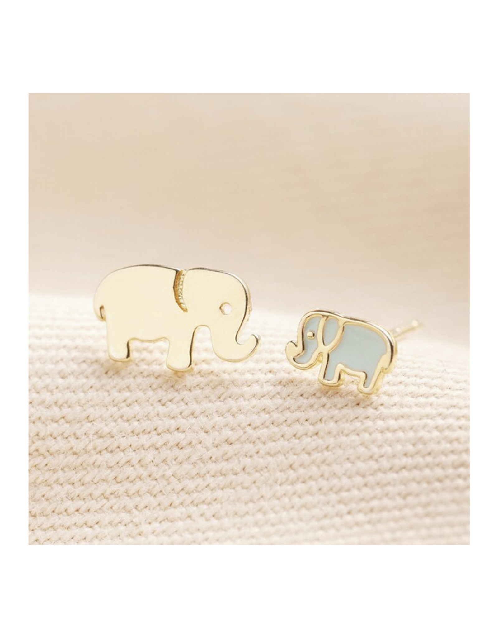 Mum and Baby Elephant Stud Earrings