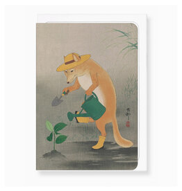 Gardener Fox Japanese Greeting Card